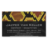 スネークブラウンと金ゴールドプリント マグネット名刺 (正面)