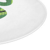 スネークブラックとグリーンのプリントシルエット カッティングボード (角)