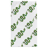 スネークブラックとグリーンのプリントシルエット スモールペーパーバッグ (裏面)