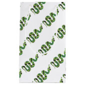 スネークブラックとグリーンのプリントシルエット スモールペーパーバッグ (正面)