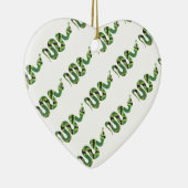 スネークブラックとグリーンのプリントシルエット セラミックオーナメント (右)