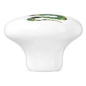 スネークブラックとグリーンのプリントシルエット セラミックノブ (側面)