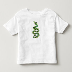 スネークブラックとグリーンのプリントシルエット トドラーTシャツ
