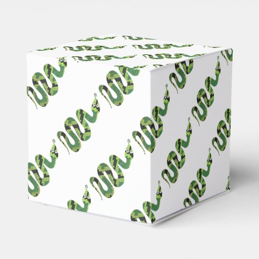 スネークブラックとグリーンのプリントシルエット フェイバーボックス (裏面サイド)