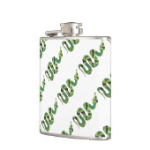 スネークブラックとグリーンのプリントシルエット フラスク (左)