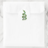 スネークブラックとグリーンのプリントシルエット ラウンドシール (バッグ)