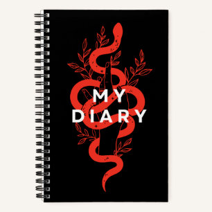 スネークブラックとレッドの機知に富んだ手 ノートブック