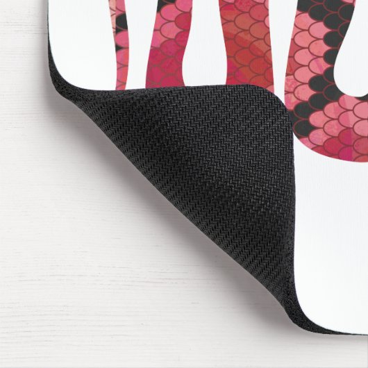 スネークブラックとレッドシルエット マウスパッド (コーナー)