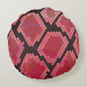 スネークブラックとレッドシルエット ラウンドクッション (裏面)