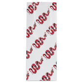 スネークブラックとレッドシルエット ワインギフトバッグ (正面)