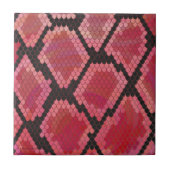 スネークブラックアンドレッドプリント タイル (正面)