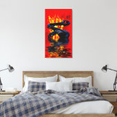 スネークブラックスネーク中国のの新年 キャンバスプリント (インサイチュ (寝室))