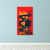 スネークブラックスネーク中国のの新年 キャンバスプリント (インサイチュ (ウッドフロア))