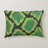 スネークブラック&グリーンプリント アクセントクッション (正面)