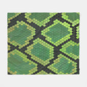 スネークブラック&グリーンプリント フリースブランケット (正面(横))