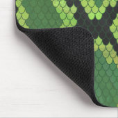 スネークブラック&グリーンプリント マウスパッド (コーナー)