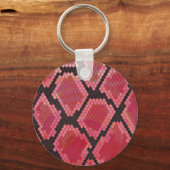 スネークブラック&レッドプリント キーホルダー (正面)