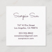 スネークプラントアストロロジヨガヒーラータロットオカルト スクエア名刺 (裏面)