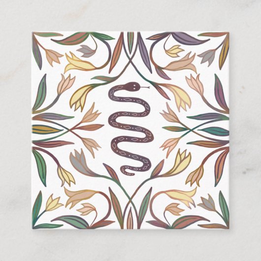 スネークプラントアストロロジヨガヒーラータロットオカルト スクエア名刺 (正面)