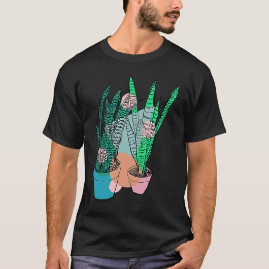 スネークプラントカラフルサンセビリア Tシャツ (正面)