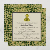 スネークプリントベビーシャワー 招待状 (正面/裏面)