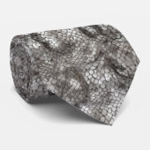 スネークプリント(灰色と銀色) ネクタイ (ロール)