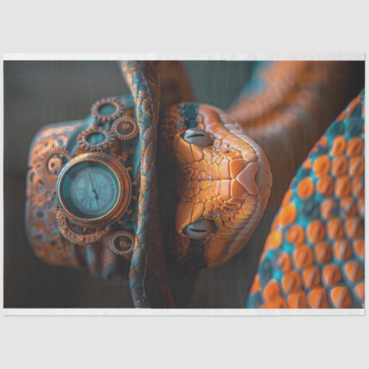 スネークヘビのスティームパンクハットデコペ 薄葉紙 (正面)