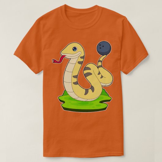 スネークボウリング ボウリングボール Tシャツ (デザイン正面)