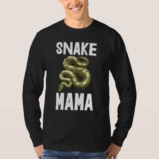 スネークママT型Pythonスリザリングティースネーク Tシャツ (正面)