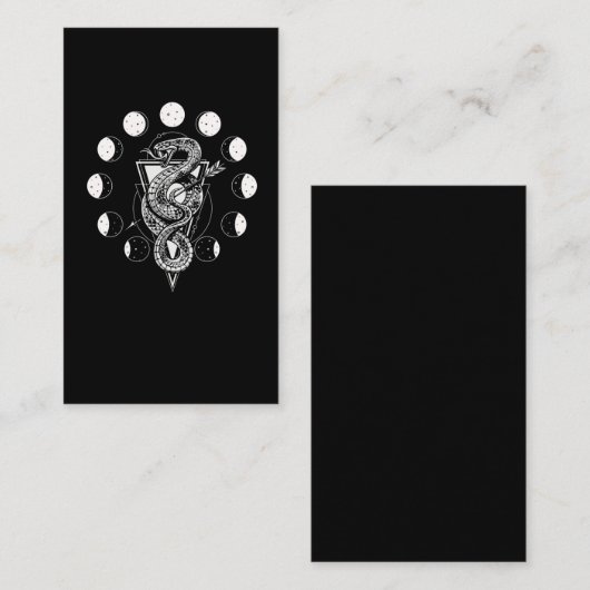 スネークムーンフェーズジオメトリウィッチクレセント 名刺 (正面/裏面)