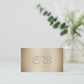 スネークモダンパターンパステルベージュカラーズモノグラム 名刺 (スタンド正面)