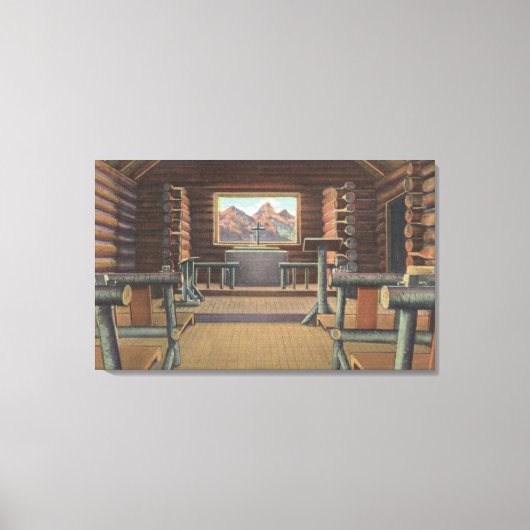 スネークリバービューのリトルログ教会 キャンバスプリント (正面)