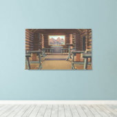 スネークリバービューのリトルログ教会 キャンバスプリント (インサイチュ (ウッドフロア))