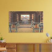 スネークリバービューのリトルログ教会 キャンバスプリント (インサイチュ (リビング))