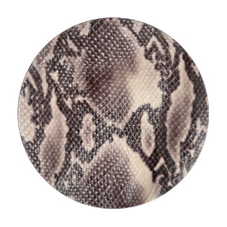 スネークレザー：シームレスブラウン カッティングボード