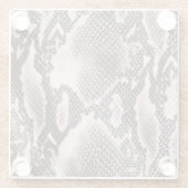 スネークレザー：シームレスブラウン ガラスコースター (裏面)