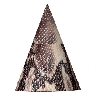 スネークレザー：シームレスブラウン パーティーハット