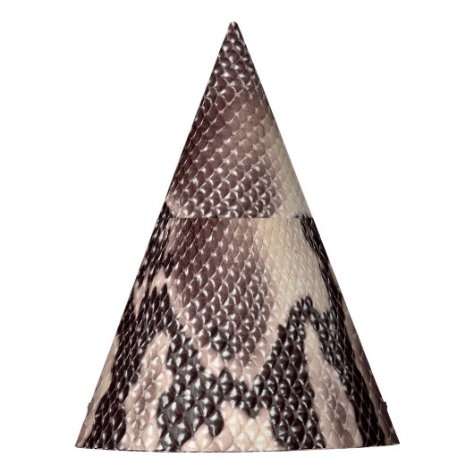 スネークレザー：シームレスブラウン パーティーハット (正面)