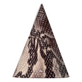 スネークレザー：シームレスブラウン パーティーハット (左)