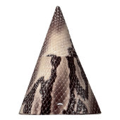 スネークレザー：シームレスブラウン パーティーハット (右)