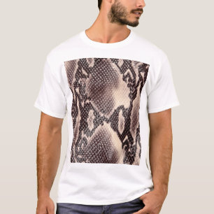 スネークレザー：シームレスブラウン Tシャツ