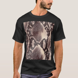 スネークレザー：シームレスブラウン Tシャツ