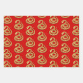 スネーク中国のの新年カラーB 3WpSを選択 ラッピングペーパーシート (正面)