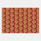 スネーク中国のの新年カラーB 3WpS2を選択 ラッピングペーパーシート (正面3)