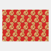 スネーク中国のの新年カラーB 3WpS2を選択 ラッピングペーパーシート (正面)