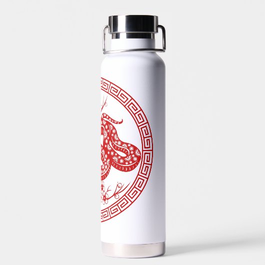 スネーク中国のレッド紙カットスタイルWB1 ウォーターボトル (背面)