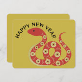 スネーク中国の2025年フラットノートカードの新年 ノートカード (正面/裏面)