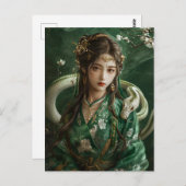 スネーク中国の〔占星術の〕十二宮図アートの女の子 ポストカード (正面/裏面)