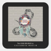 スネーク先住民アメリカ動物霊書 スクエアシール (正面)