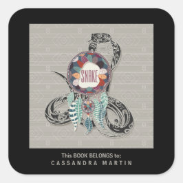 スネーク先住民アメリカ動物霊書 スクエアシール